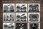 50 Mystical Galaxy Forest Silhouette, a Technology Illustration by Amazin_art (Thumbnail 1 of 41)