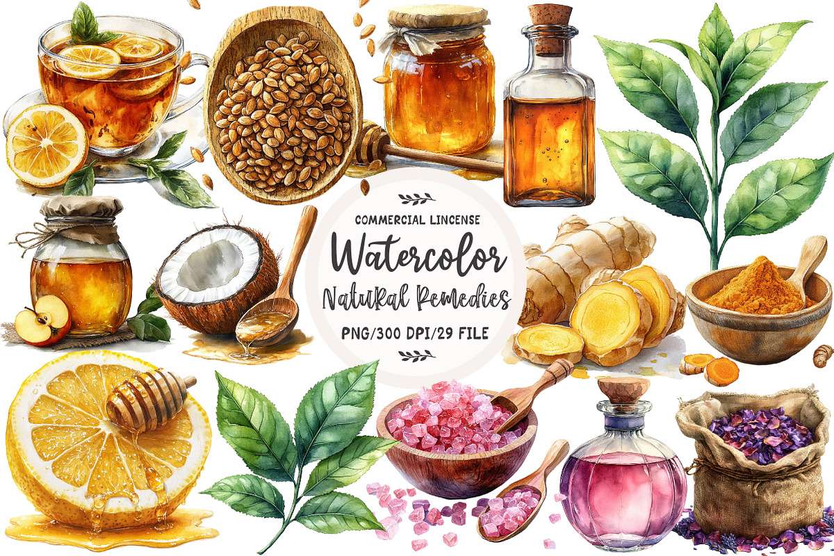 Natural Remedies Clipart, an Illustration by OK Design (Photo 1 of 5)
