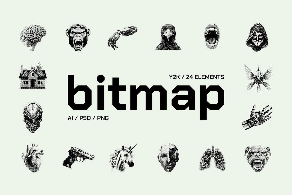 Y2K Dithering Bitmap Elements, an Object Graphic by Design Squad (Photo 1 of 5)