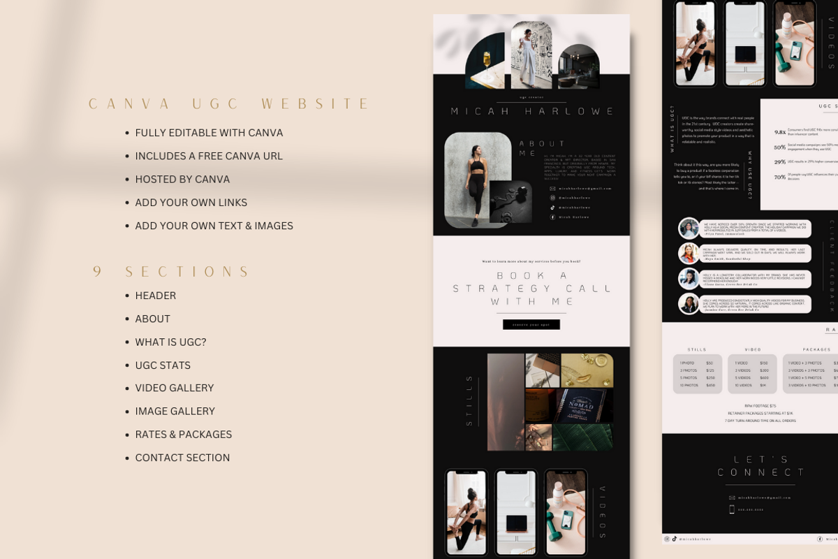 UGC Creator Media Kit Portfolio Site, a Landing Page Template by BLDGtheBoutique (Photo 2 of 4)