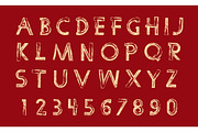Gold and red glittering letters in, an Object Illustration by RODINA (Thumbnail 1 of 3)