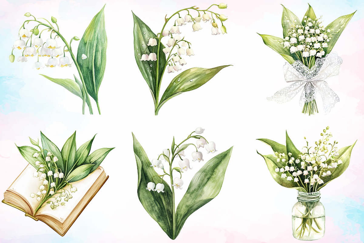 Lily of the Valley Spring Clipart, an Illustration by Canvas Craft (Photo 3 of 4)