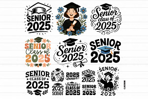 Senior Class of 2025 Graduation SVG, an Education Illustration by Jozoor