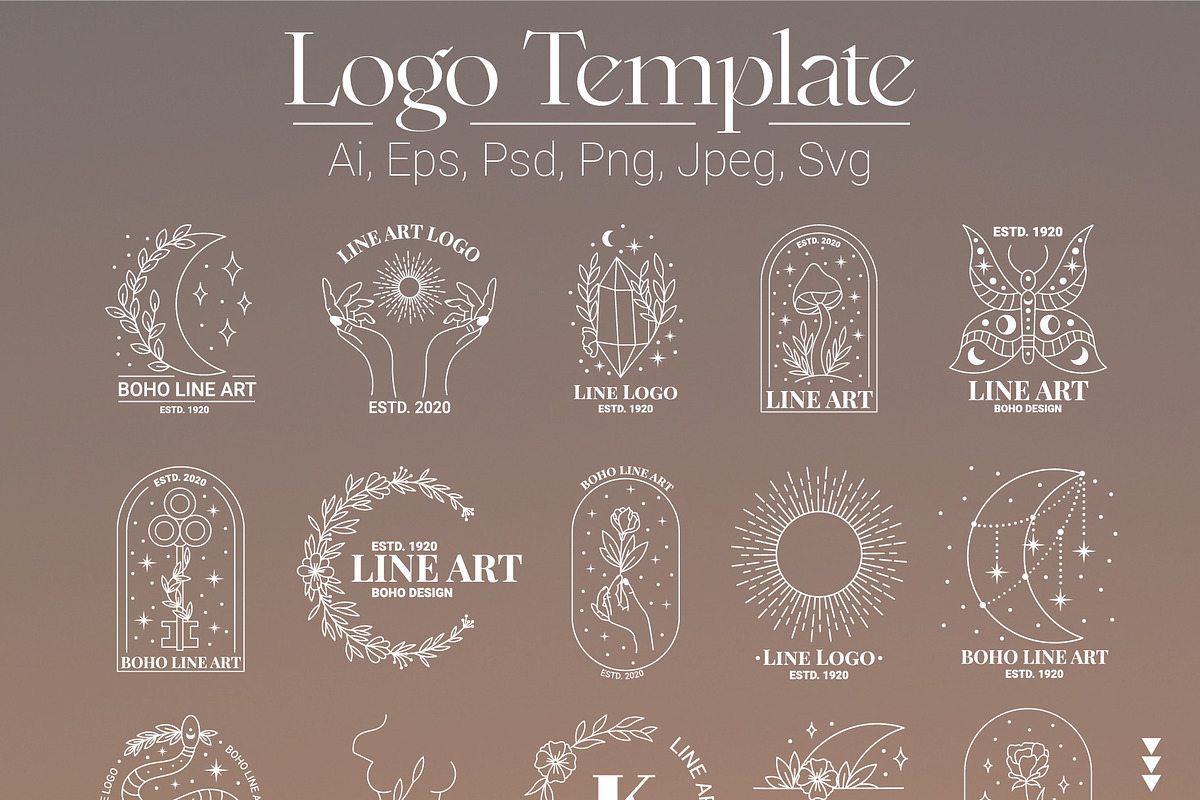 Bohemian Line Art Logos, an Illustration by AnnArt (Photo 7 of 8)