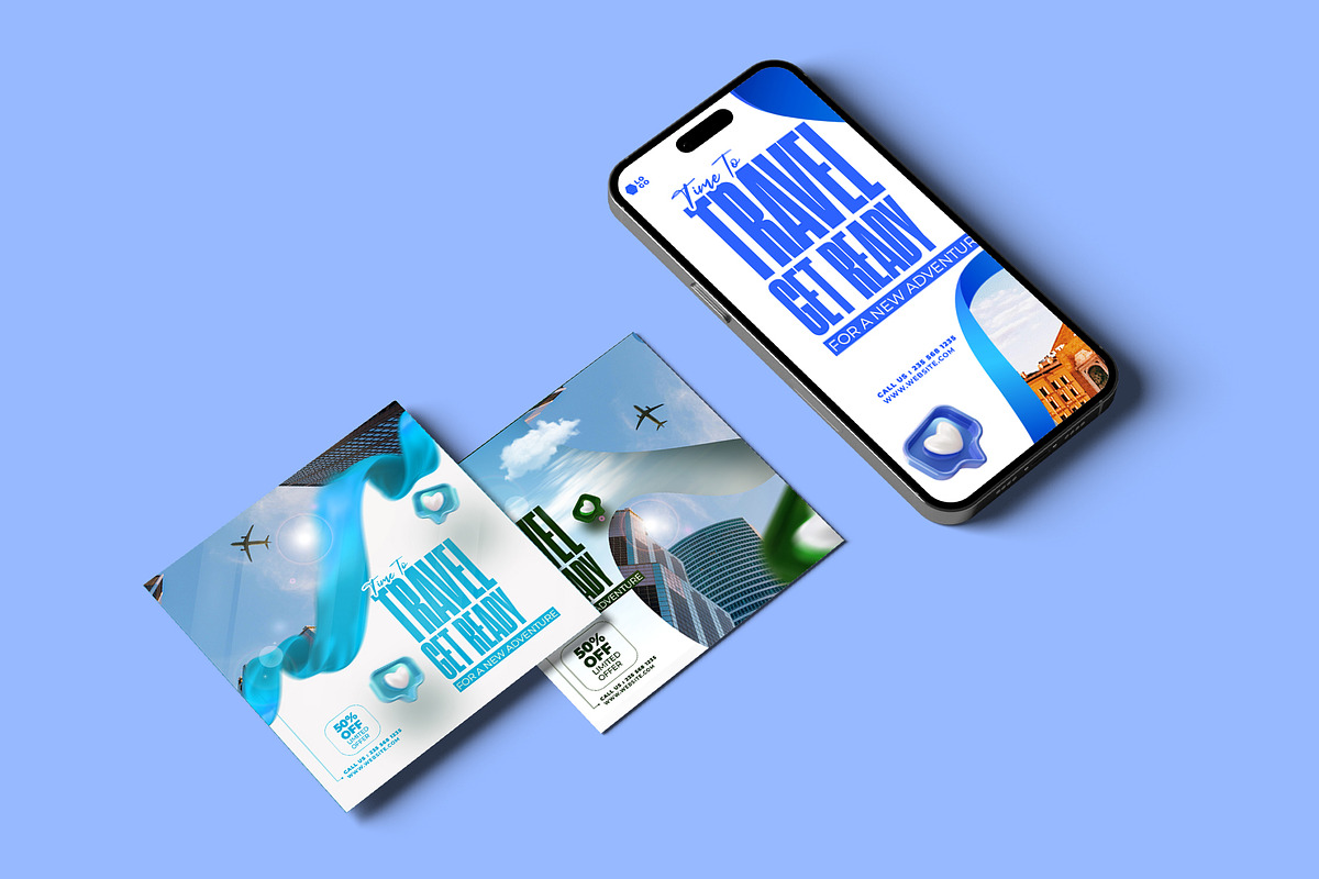 5 Social Media travel Templates, a Social Media Template by graphic bakers (Photo 7 of 10)