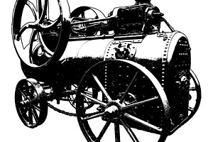 Vintage black steam engine machine