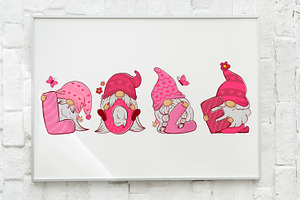 Gnomes Holding Letters LOVE