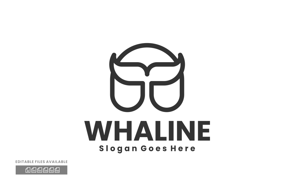 Whale Line Art Logo, a Branding & Logo Template by ivan_artnivora