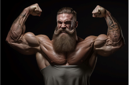 Intense Man muscle gym training, a Sports & Recreation Photo by Ylivdesign