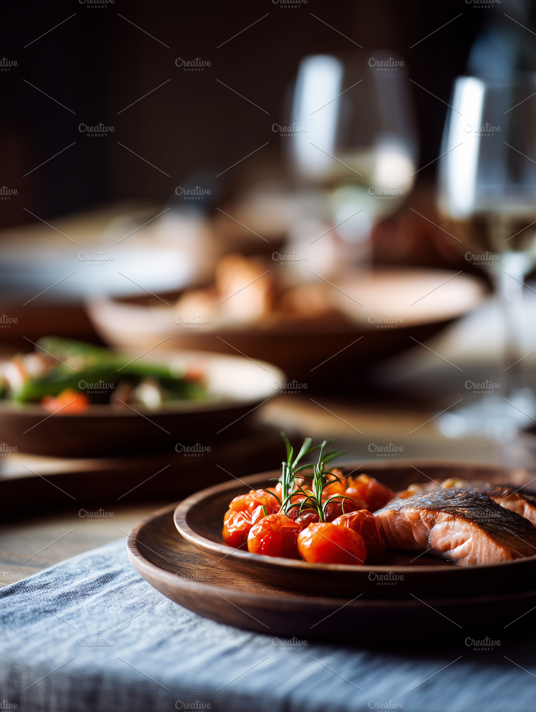 Beautifully presented dish of salmon, a Food & Drink Photo by MistyDay