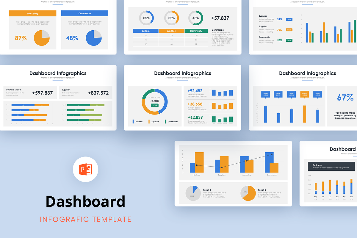Dashboard Infographics PowerPoint 5, a Presentation Template by slidequest