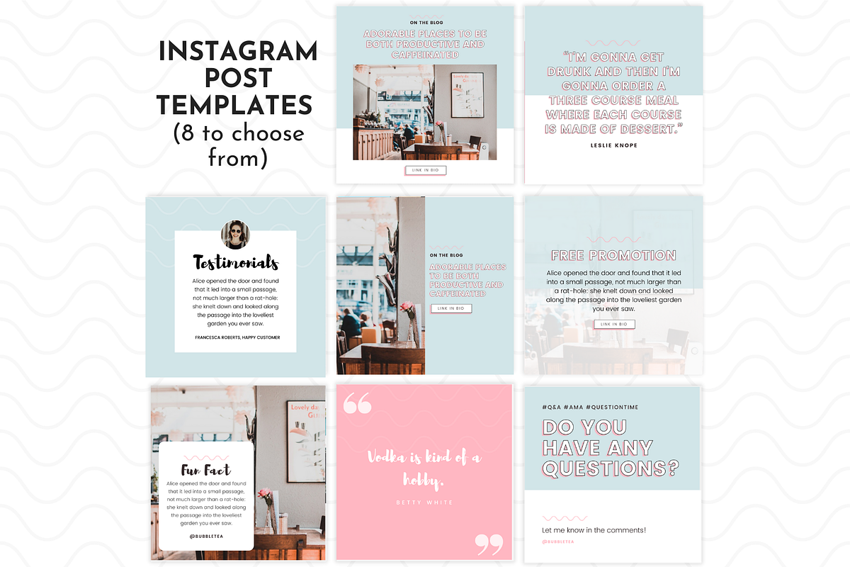 Instagram Template Blue Canva, a Social Media Template by ltsdesigns (Photo 2 of 4)