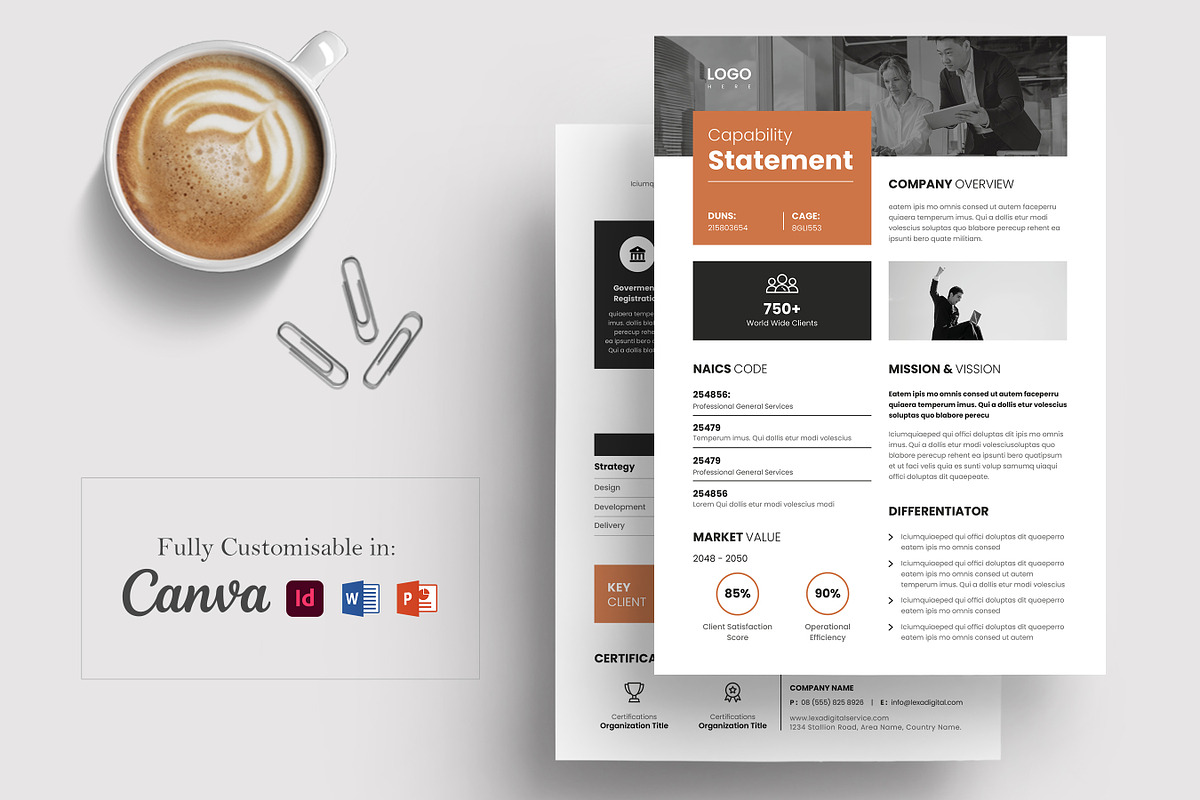 Capability Statement Template, a Stationery Template by Niofix (Photo 1 of 6)