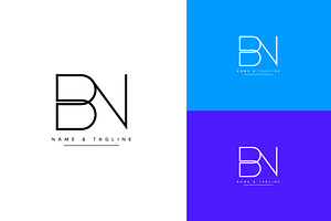 Initial Letters BN Logo Design