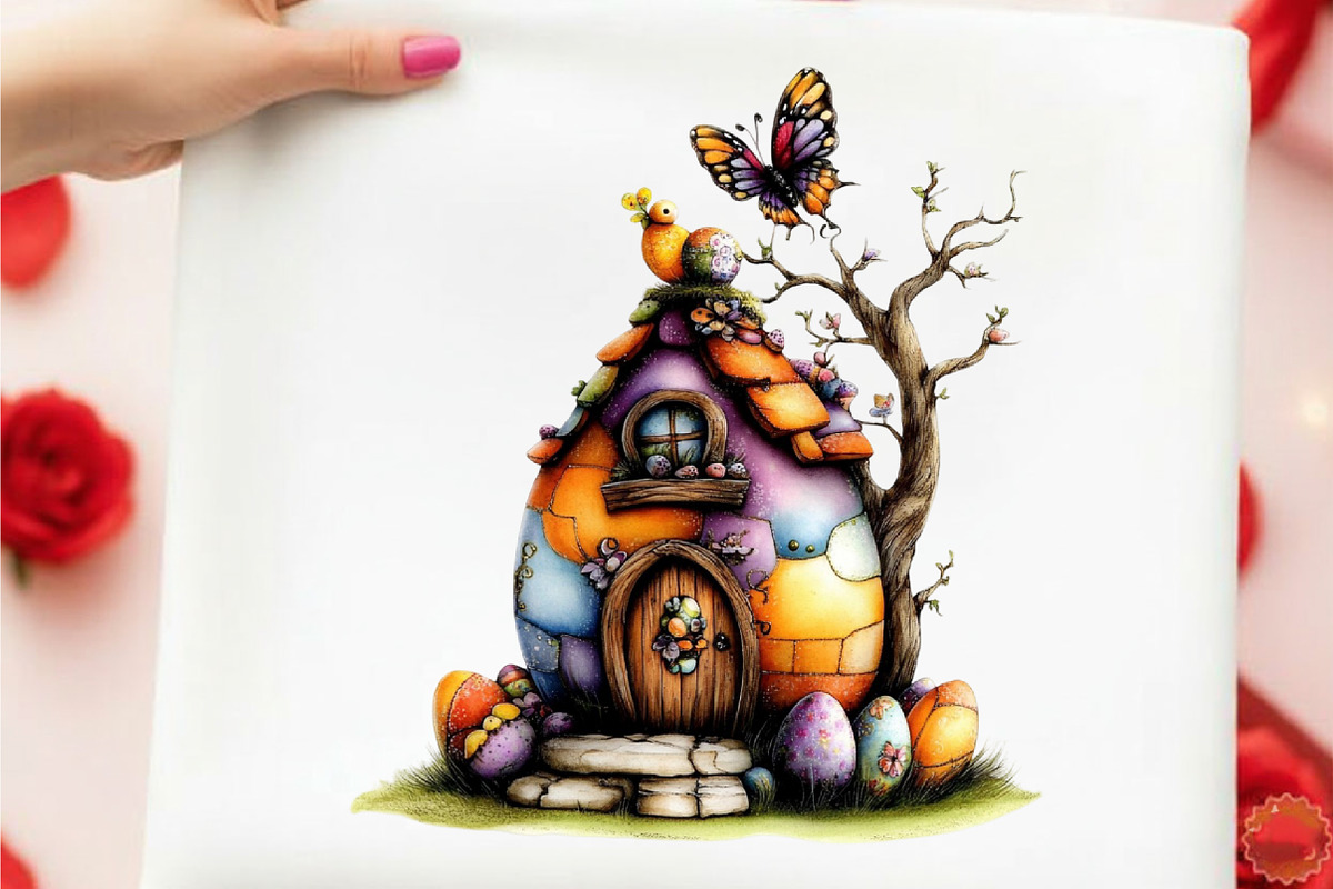 Whimsical Easter Egg House Clipart, an Illustration by designcity5 (Photo 4 of 5)