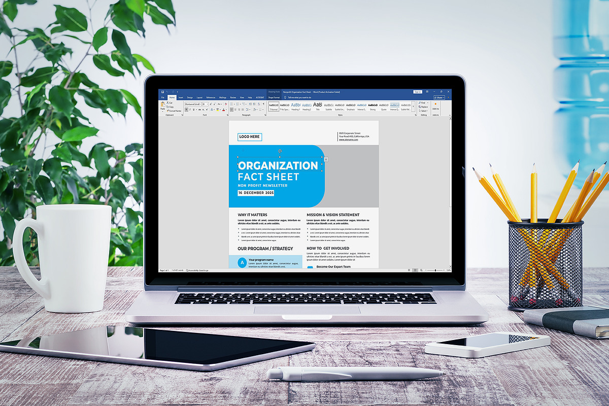 Nonprofit Organization Fact Sheet, a Brochure Template by obayes (Photo 3 of 3)