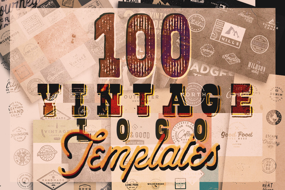 100 VINTAGE LOGO TEMPLATES, a Branding & Logo Template by Roman Paslavsky (Photo 1 of 25)