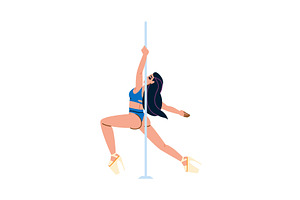 Exotic dancer performing on pole, a Sport Illustration by pikepicture