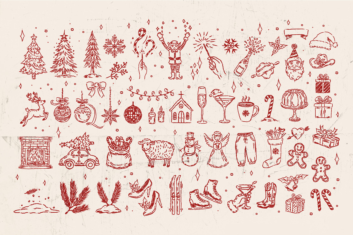 Hand Drawn Whimsical Christmas Icon, an Outline Icon by Baleee (Photo 2 of 7)