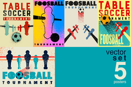 Foosball Table Soccer vector set., a Sport Illustration by PoPaShop