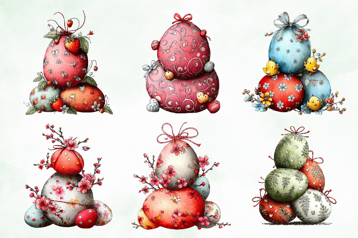 Whimsical Easter Eggs Png Clipart, an Illustration by Creative Art (Photo 4 of 8)