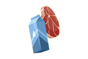 Cartoon Illustration of Milk, a Food Illustration by Things for designers