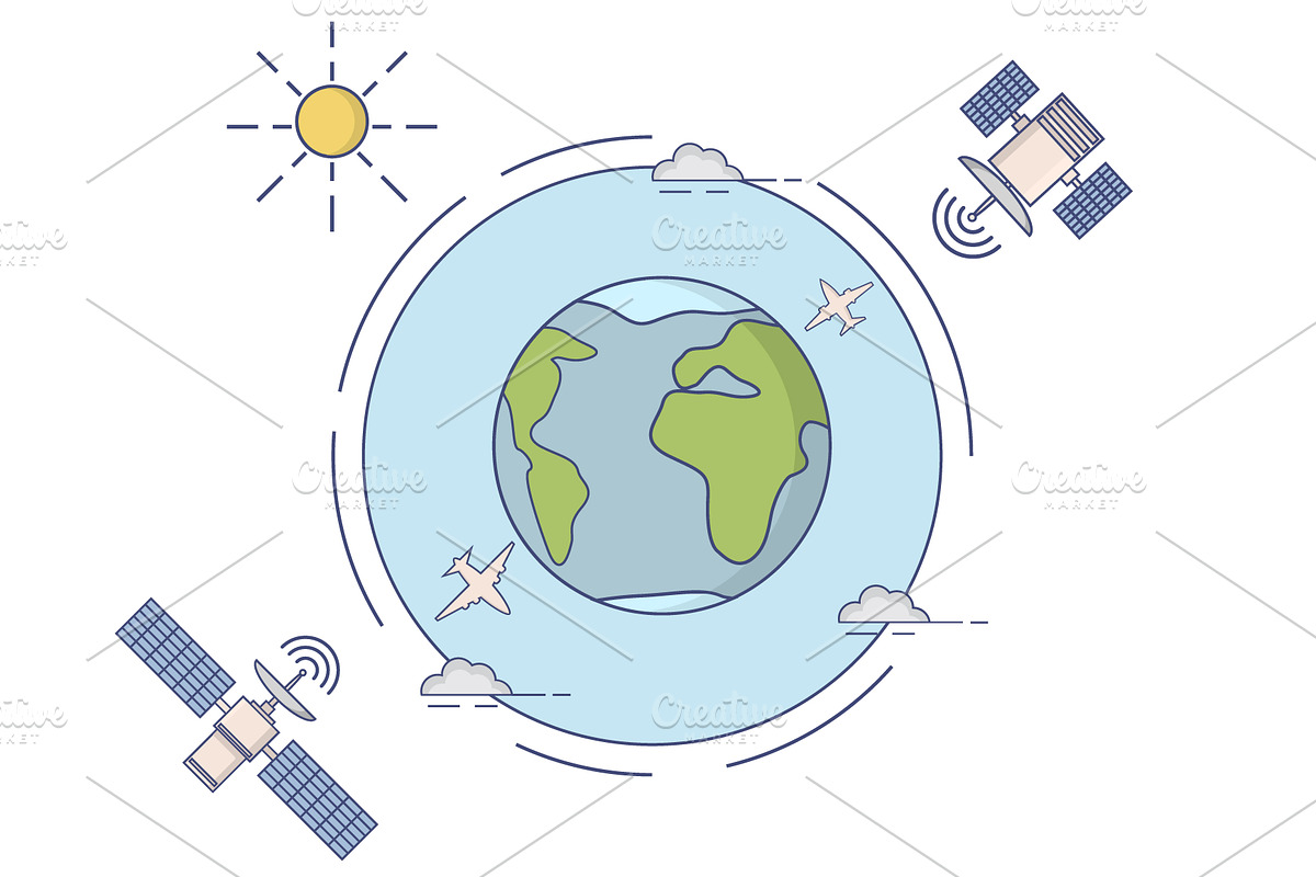 Wireless satellite communications., an Object Graphic by Dukesn