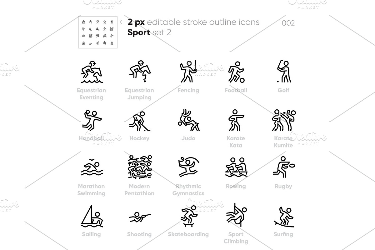 Sport and Fitness outline vector, a Healthcare Illustration by theungsys