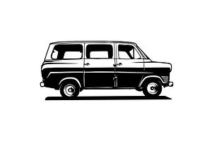 Transit 1965 Mk1 - Classic Car, an Illustration by Digital-Clipart
