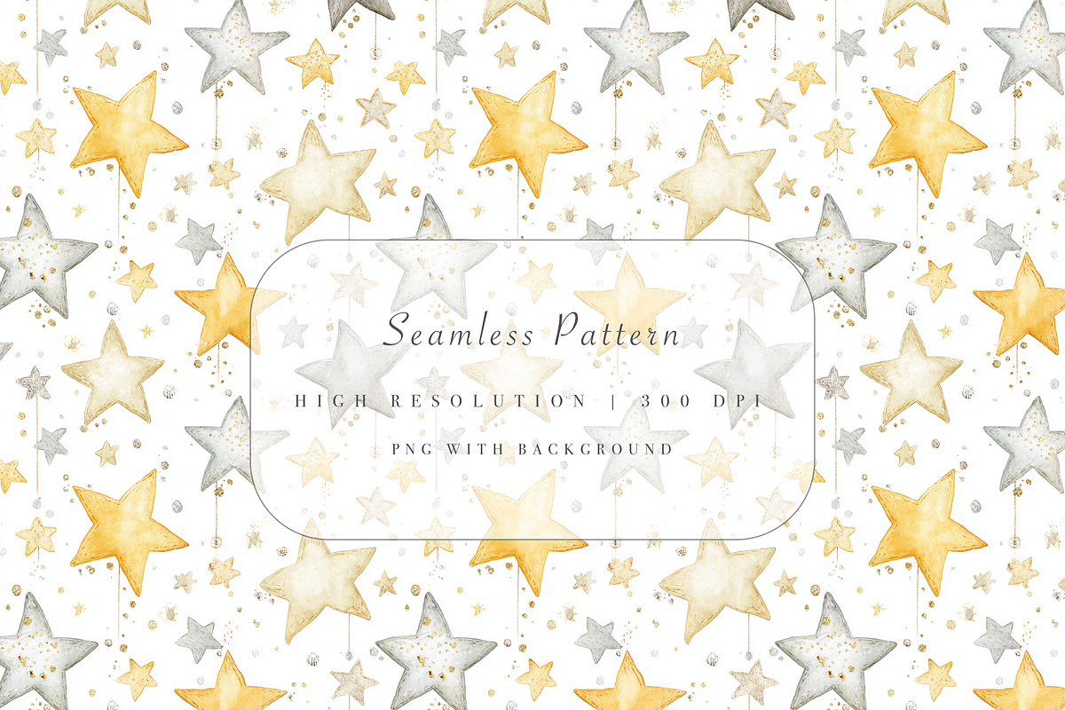 Christmas Star Seamless Pattern, a Decorative Illustration by Pati Charm Studio (Photo 1 of 7)