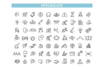 Psychology and mental line icons, an Outline Icon by Tettygreen
