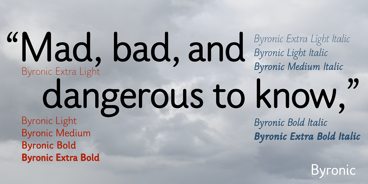 Byronic, a Sans Serif Font by Alan Meeks Collection (Photo 1 of 6)