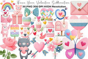 Faux Yarn Valentine Sublimation, an Illustration by Black Bird Studio
