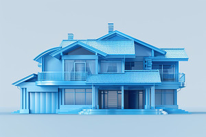 Holographic view of private house icon, real estate concept, an Architecture Photo by AlyaAnd