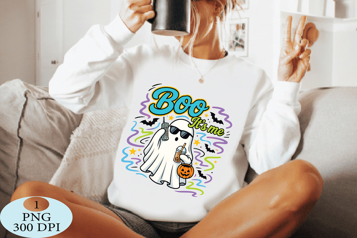 Cute Halloween Coffee Ghost Boo PNG, a Seasonal Illustration by Daily.Designs (Photo 4 of 5)