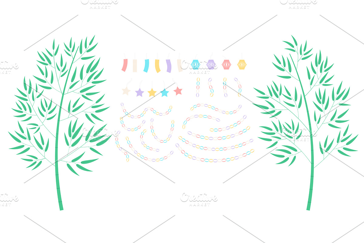 Tanabata Festival bamboo, paper, an Object Illustration by sceptical cactus