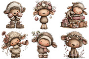 Funny Christmas Sheep Clipart, an Illustration by Craft Nest (Thumbnail 8 of 10)