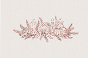 Burgundy Vintage Christmas Line Art, a Decorative Illustration by AlenaVlasko stock Market (Thumbnail 7 of 7)