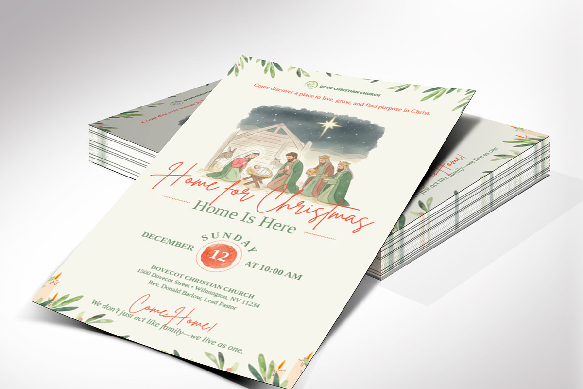 Retro Christmas Sunday Postcard, a Flyer Template by Godserv Designs (Photo 3 of 15)
