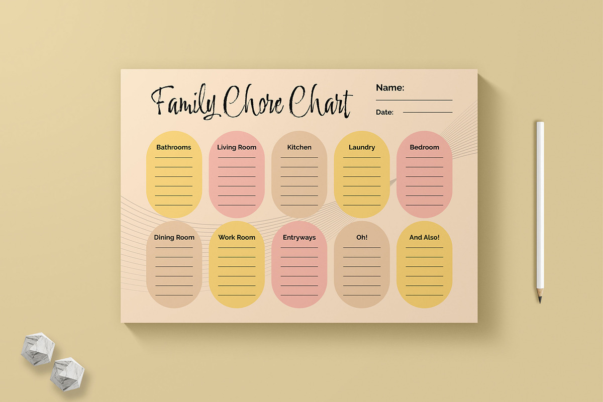 Printable Family Chore Chart Planner, a Stationery Template by MightyDesign (Photo 1 of 6)