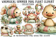 Whimsical Summer Pool Float Clipart, an Illustration by OK Design (Thumbnail 1 of 6)