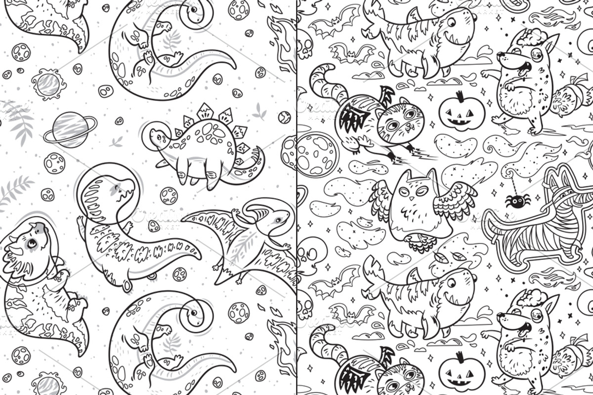 41 Seamless Coloring Patterns, a Pattern Graphic by PenguinHouse (Photo 11 of 12)