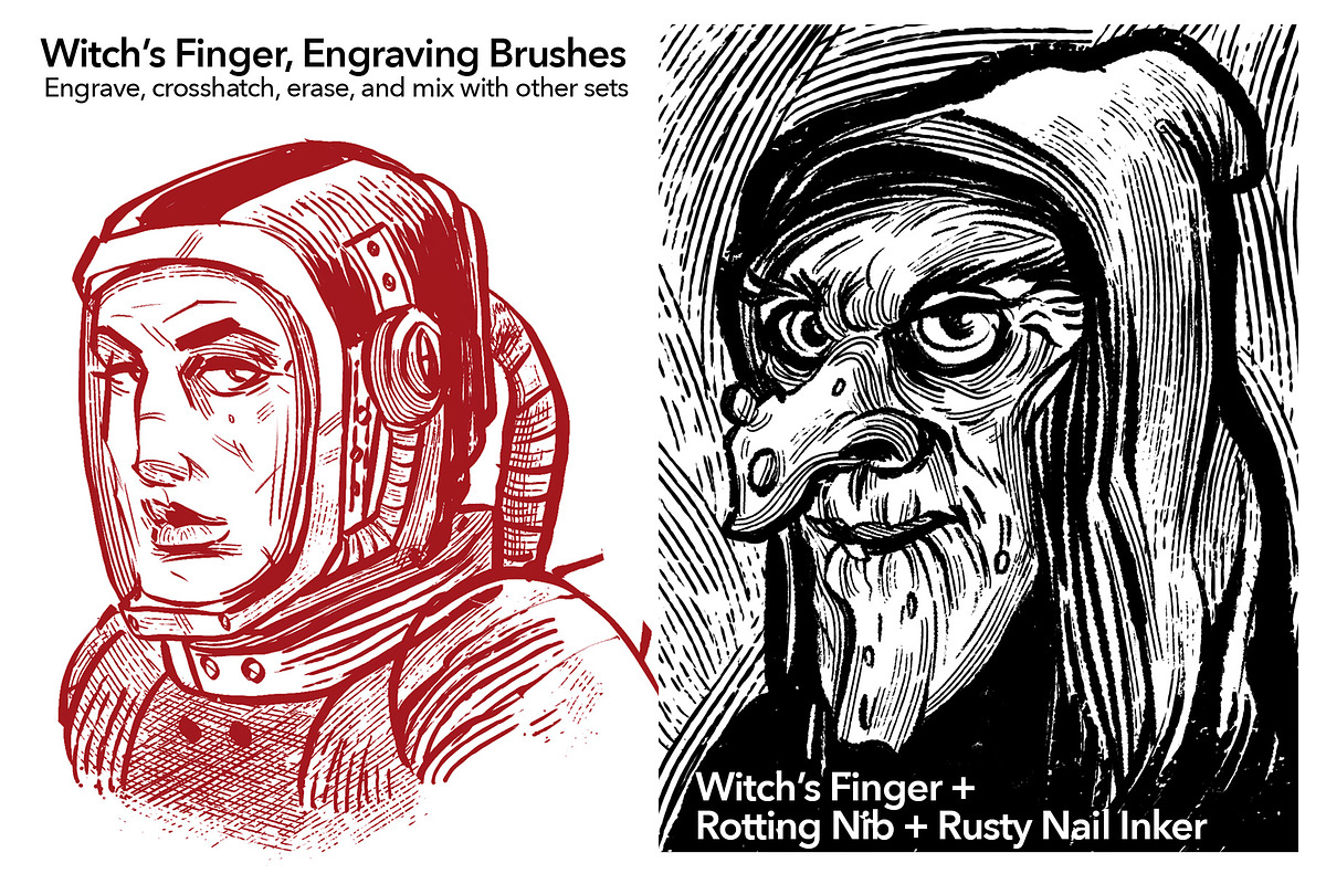 Vintage Engrave & Decay Brushes, a Brush Add-On by Ink Gang Boss (Photo 2 of 7)