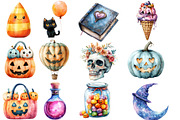 Pastel Halloween Clipart, an Illustration by Designworld (Thumbnail 3 of 6)