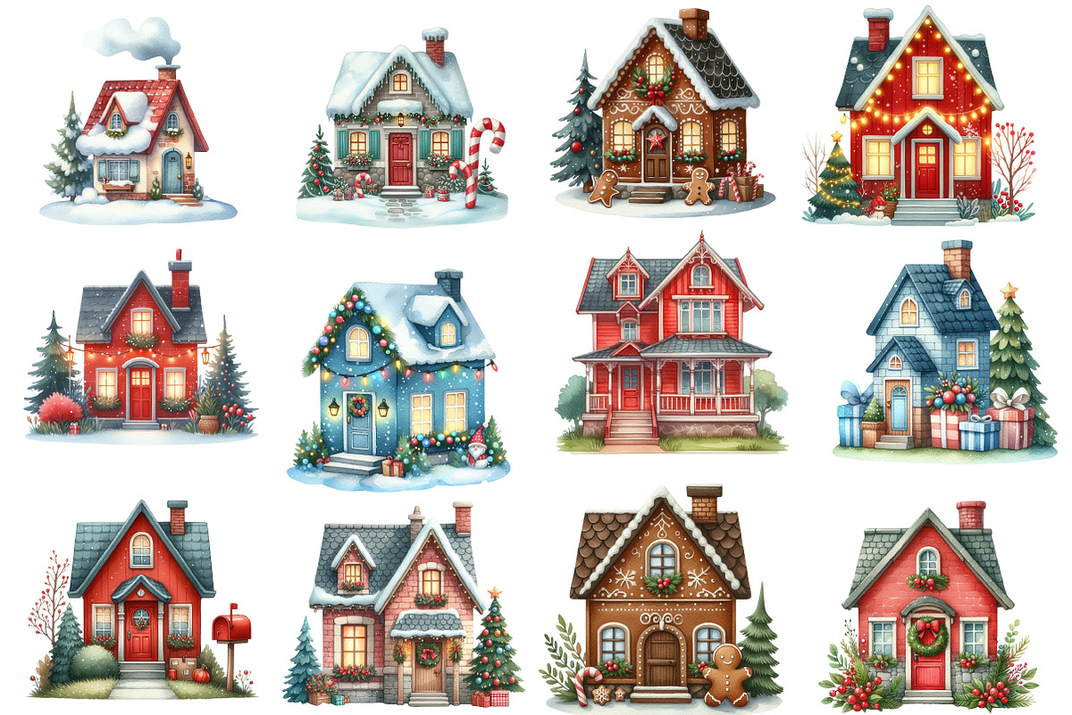 Christmas Home Clipart Bundle, an Illustration by Designworld (Photo 2 of 6)