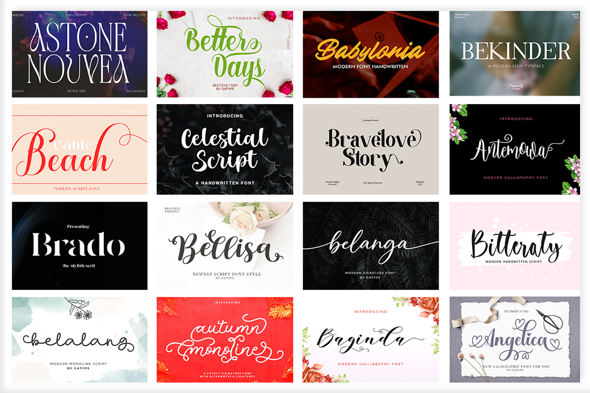 The Huge Font Bundle, a Script Font by Gatype (Photo 4 of 11)