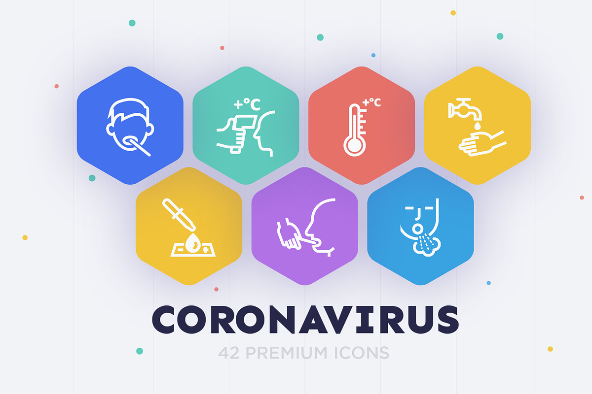 Coronavirus COVID-19 | 42 Icons Set, an Outline Icon by Marina Silence (Photo 1 of 17)