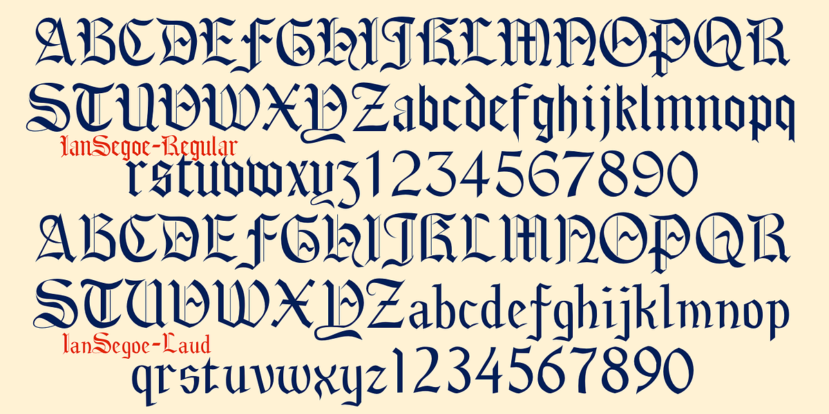 IanSegoe, a Blackletter Font by Ingrimayne Type (Photo 6 of 8)