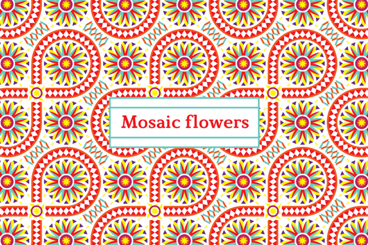 Mosaic flowers—Festive patterns, a Pattern Graphic by Zhurov (Photo 6 of 12)
