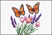 Floral Butterfly Monarch Spring Clip, an Illustration by Sublimation Artist (Thumbnail 3 of 6)